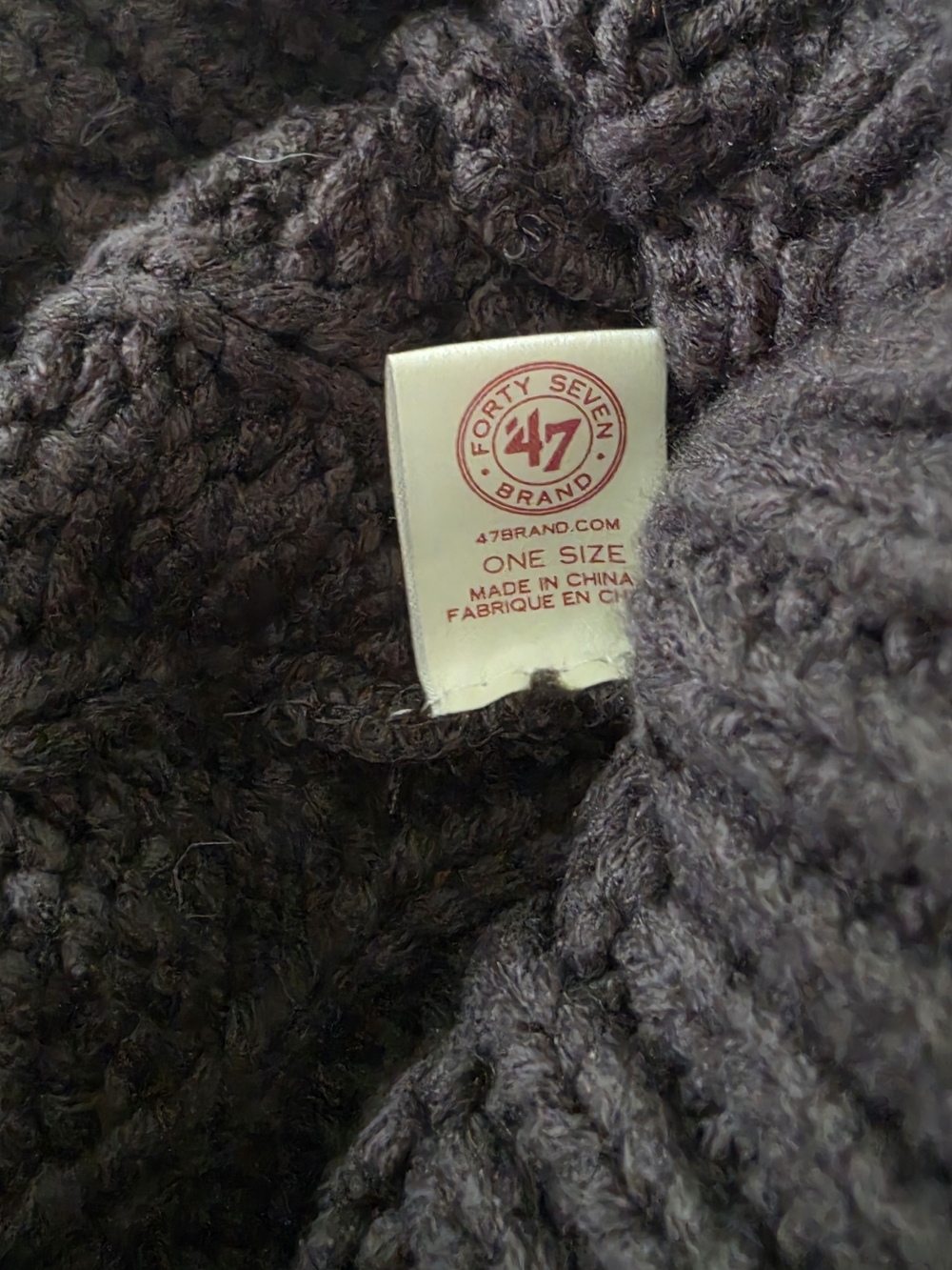 '47 Brand California Republic Black Cable Knit Cuffed Beanie One Size - Picture 4 of 4
